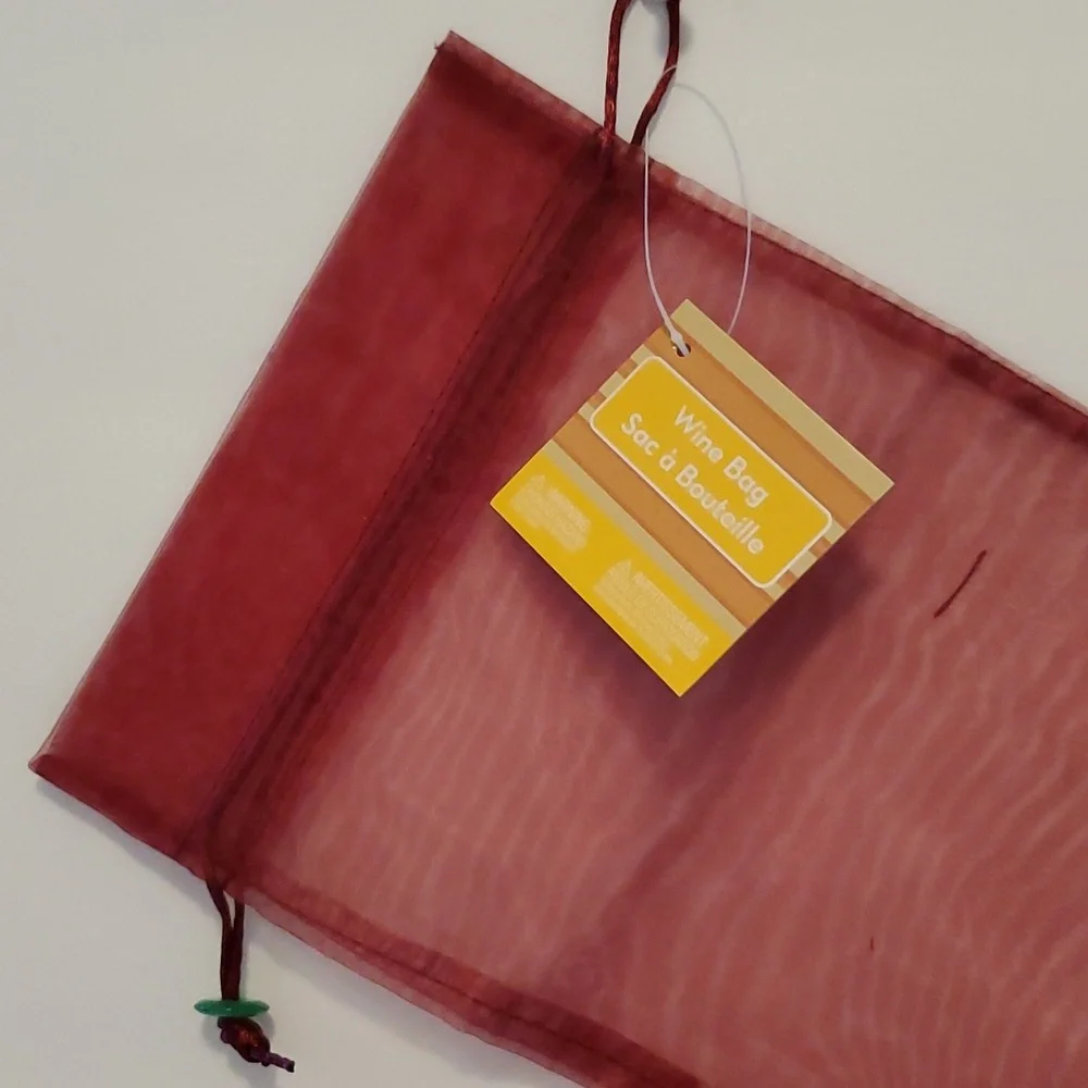 10 Burgandy Organza Wine Bags